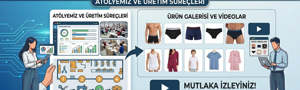Kadın , Erkek ve Çocuk  İç Giyim Üretimimiz Tüm Hızı İle Devam Ediyor.