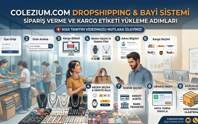 Colezium.com Dropshipping Bayi Sipariş Verme ve Kargo Etiketi Yükleme