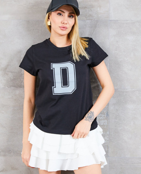 Kadın D Baskılı T-shirt
