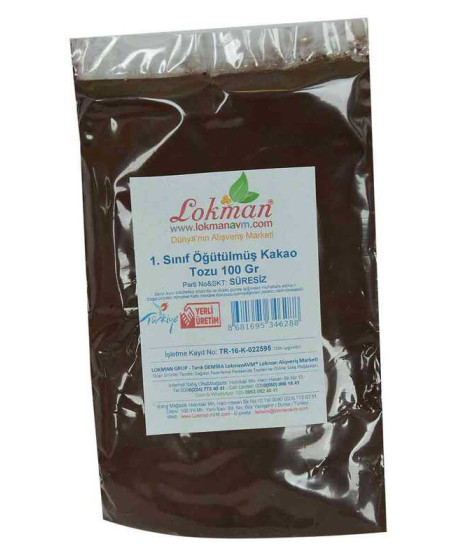 1. Sınıf Öğütülmüş Kakao Tozu 100 Gr Paket