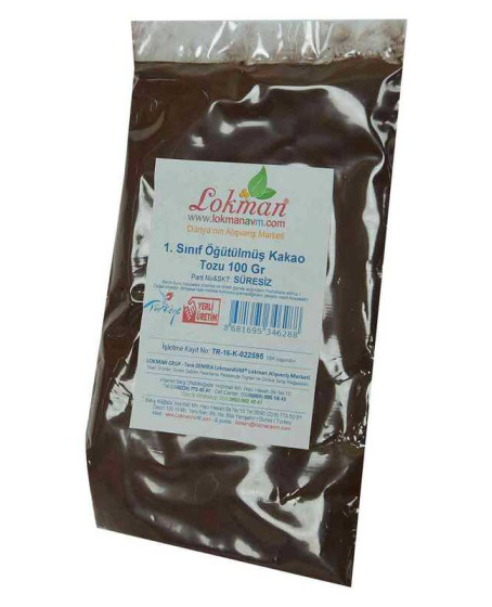 1. Sınıf Öğütülmüş Kakao Tozu 100 Gr Paket