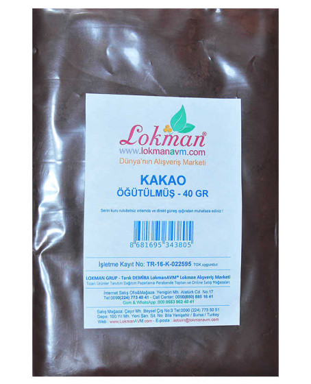 1. Sınıf Öğütülmüş Kakao Tozu 40 Gr Paket