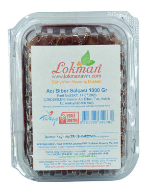 Acı Biber Salçası 1000 Gr Paketli Kutulu