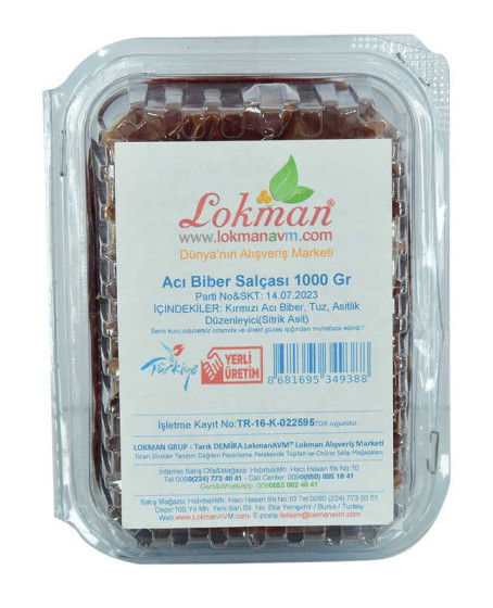 Acı Biber Salçası 1000 Gr Paketli Kutulu