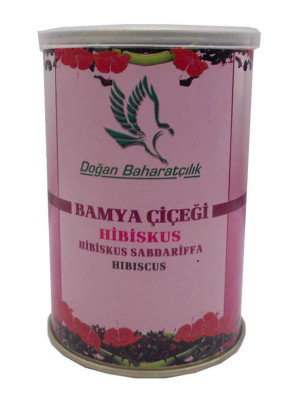 Afrika Bamya Çiçeği Hibiskus Mekke Gülü Doğal 100 Gr Teneke Kutu