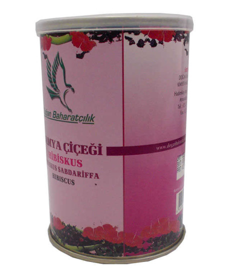 Afrika Bamya Çiçeği Hibiskus Mekke Gülü Doğal 100 Gr Teneke Kutu