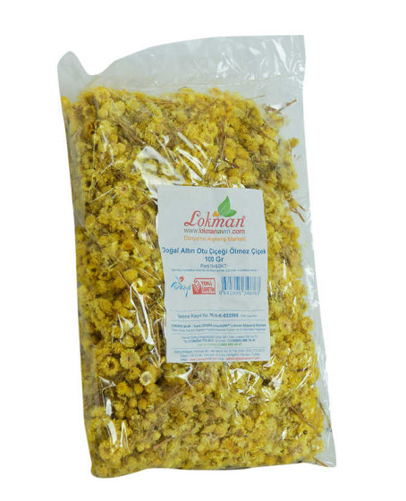 Altın Otu Çiçeği Ölmez Çiçek Doğal 100 Gr Paket