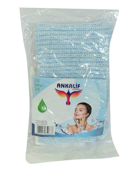 Banyo Lifi + Kese + İpli Topuk Taşı 3 lü Banyo Seti