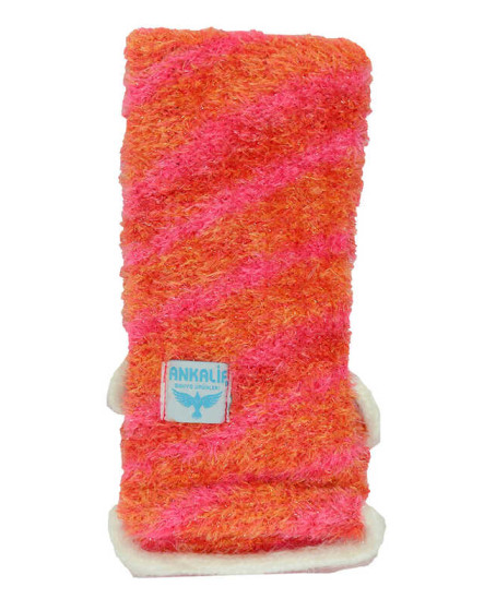 İpli Sırt ve Vücut Yumuşak Banyo Lifi Pembe-Turuncu 56x10 Cm