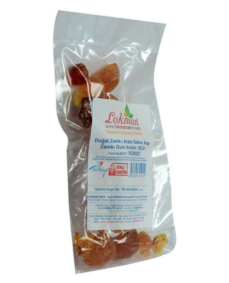 Arap Zamkı Zamk-ı Arabi Sakızı Doğal Gum Arabic 100 Gr Paket