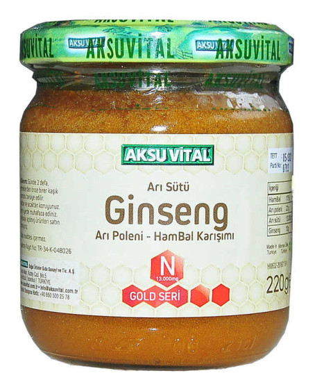 Arı Sütü Ginseng Polen Bal Karışımı 220 Gr