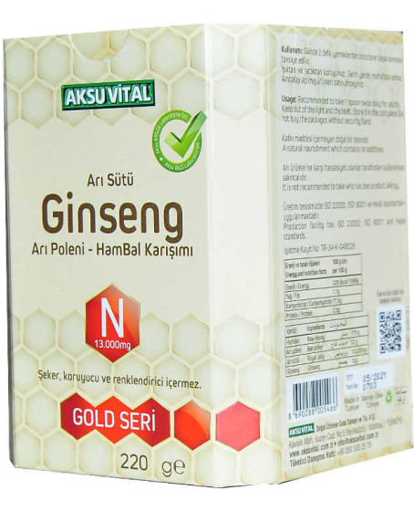 Arı Sütü Ginseng Polen Bal Karışımı 220 Gr