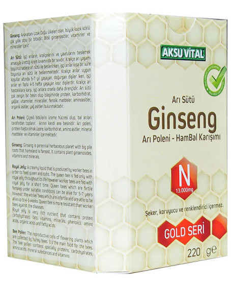 Arı Sütü Ginseng Polen Bal Karışımı 220 Gr