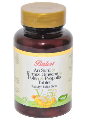 Arı Sütü & Kırmızı Ginseng & Polen & Propolis 60 Tablet