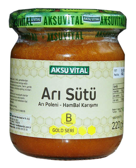 Arı Sütü Polen Bal Karışımı B 7.000 Mg Gold Seri 220 Gr