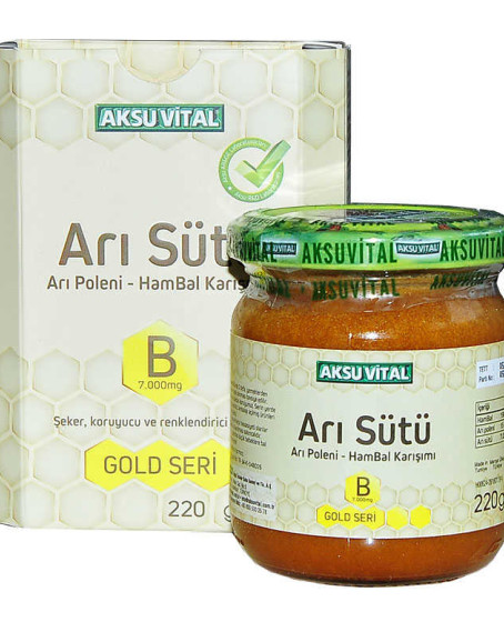 Arı Sütü Polen Bal Karışımı B 7.000 Mg Gold Seri 220 Gr