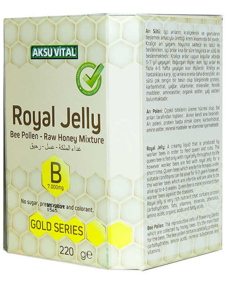 Arı Sütü Polen Bal Karışımı B 7.000 Mg Gold Seri 220 Gr