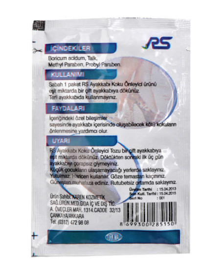 Ayak Kokusu Önleyici Toz 10 Gr Paket