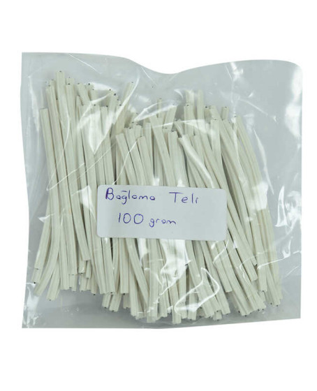 Bağlama Teli Tel Klips Pvc Kaplamalı Beyaz 100 Gr Takribi 100 Adetli 1 Paket