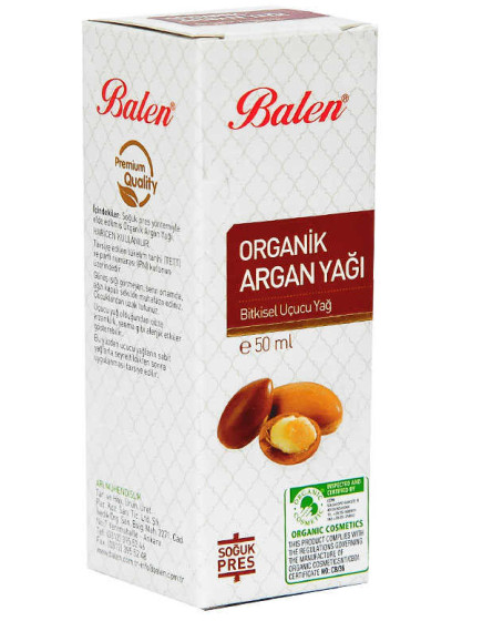 Argan Yağı Organik Soğuk Pres 50 ML Cam Şişe