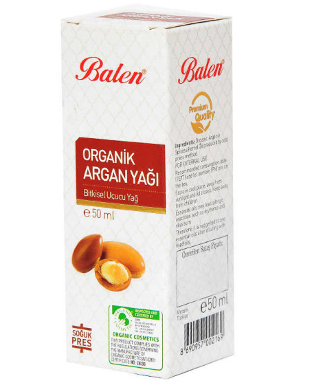 Argan Yağı Organik Soğuk Pres 50 ML Cam Şişe