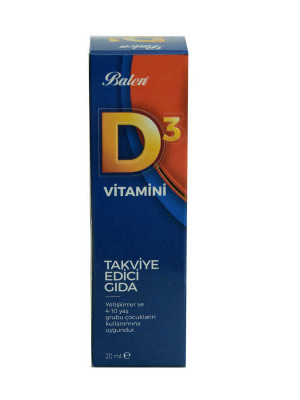 D3 Vitamini Takviye Edici Gıda 20 ML