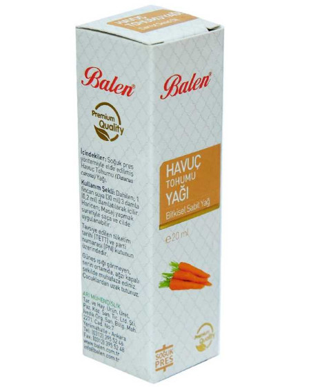 Havuç Tohumu Yağı Soğuk Pres 20 ML Cam Şişe