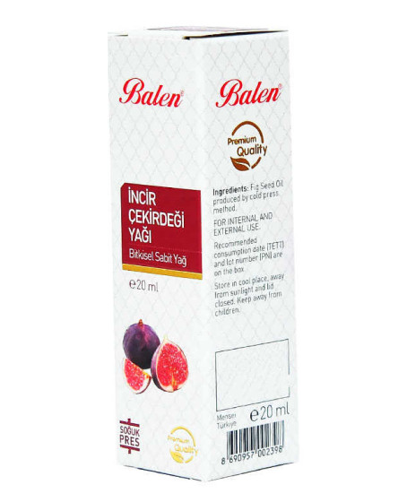 İncir Çekirdeği Yağı Soğuk Pres 20 ML Cam Şişe