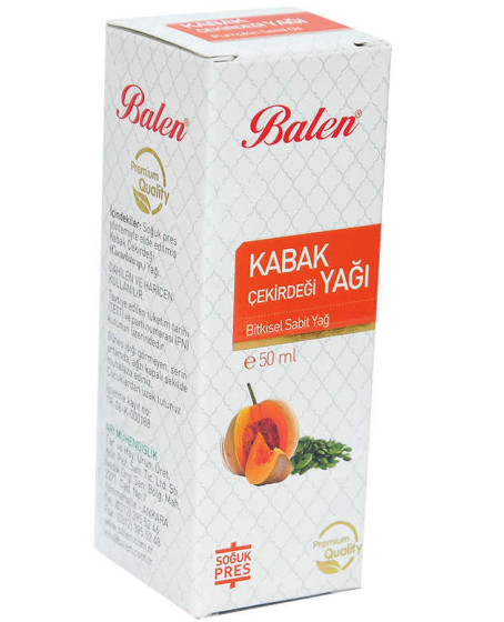 Kabak Çekirdeği Yağı Soğuk Pres 50 ML Cam Şişe