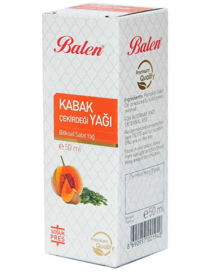 Kabak Çekirdeği Yağı Soğuk Pres 50 ML Cam Şişe