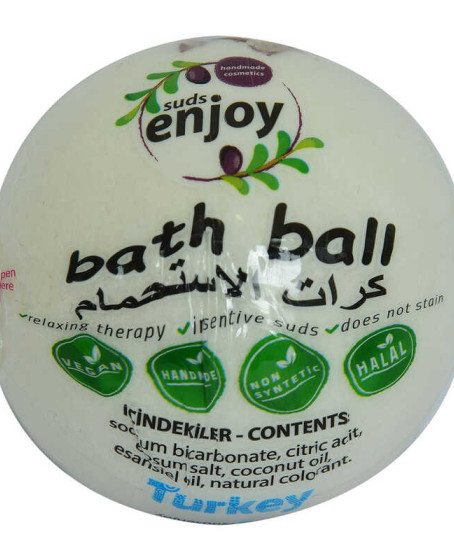 Beyaz Gül El Yapımı Banyo Küvet Topu Sabunu Beyaz 90-120 Gr