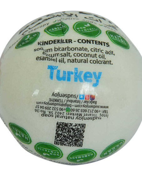 Beyaz Gül El Yapımı Banyo Küvet Topu Sabunu Beyaz 90-120 Gr