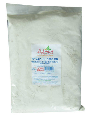 Beyaz Kil Öğütülmüş Doğal Saf Naturel 1000 Gr Paket