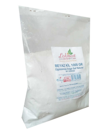 Beyaz Kil Öğütülmüş Doğal Saf Naturel 1000 Gr Paket