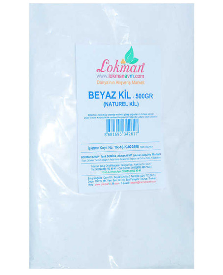 Beyaz Kil Öğütülmüş Doğal Saf Naturel 500 Gr Paket