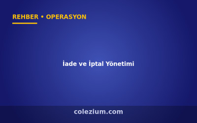İade ve İptal Yönetimi: Pazaryeri Puanını Koruma