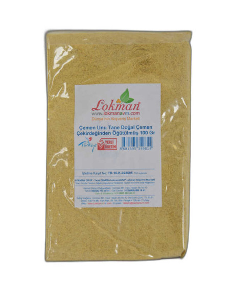 Çemen Unu Tane Doğal Çemen Çekirdeğinden Öğütülmüş 100 Gr Paket