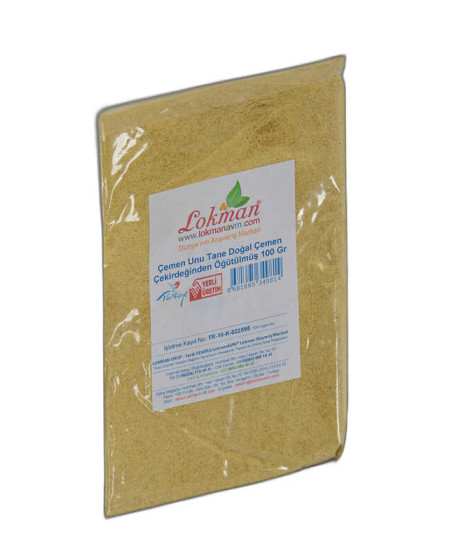 Çemen Unu Tane Doğal Çemen Çekirdeğinden Öğütülmüş 100 Gr Paket
