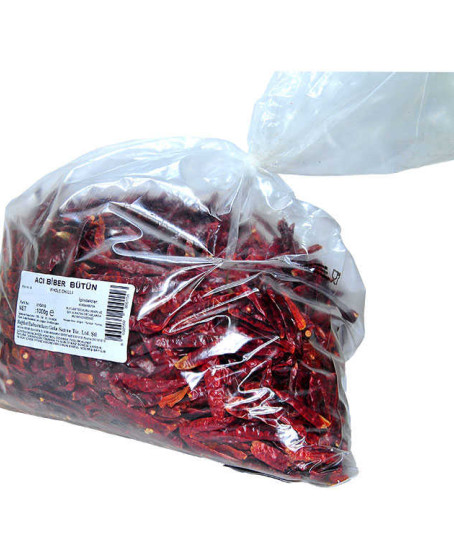 Çok Acı Biber Zehir Acı Bütün Biber 1000 Gr Paket