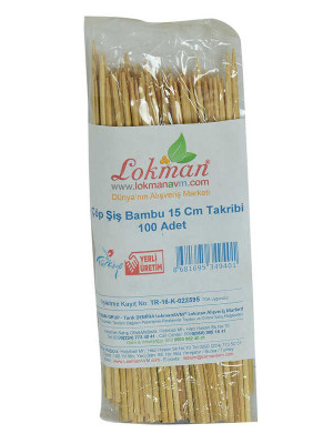 Çöp Şiş Bambu Şişleri 15 Cm Takribi 100 Adet 1 Paket