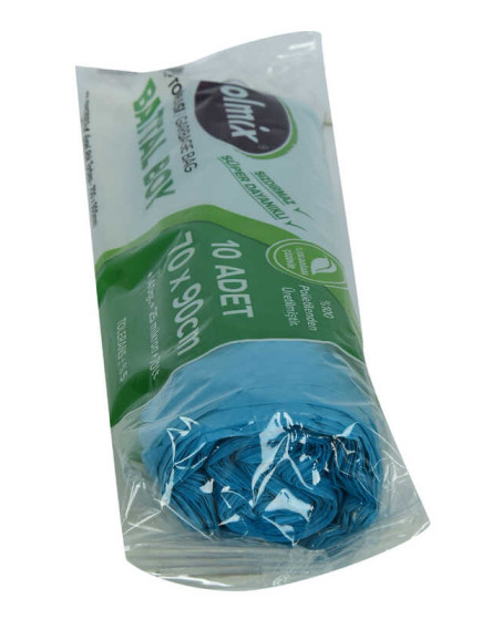 Çöp Torbası Battal Boy 70x90Cm 140Gr 25Mikron 70Lt Mavi Rulo 10 Adet