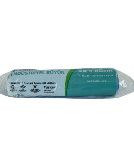 Çöp Torbası Büyük Boy 65x80Cm 150Gr 30Mikron 50Lt Mavi Rulo 10 Adet Çöp Torbası Büyük Boy 65x80Cm 150Gr 30Mikron 50Lt Mavi Rulo 10 Adet