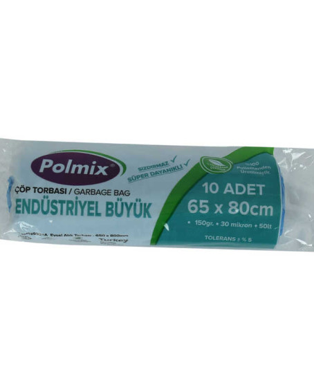 Çöp Torbası Büyük Boy 65x80Cm 150Gr 30Mikron 50Lt Mavi Rulo 10 Adet Çöp Torbası Büyük Boy 65x80Cm 150Gr 30Mikron 50Lt Mavi Rulo 10 Adet