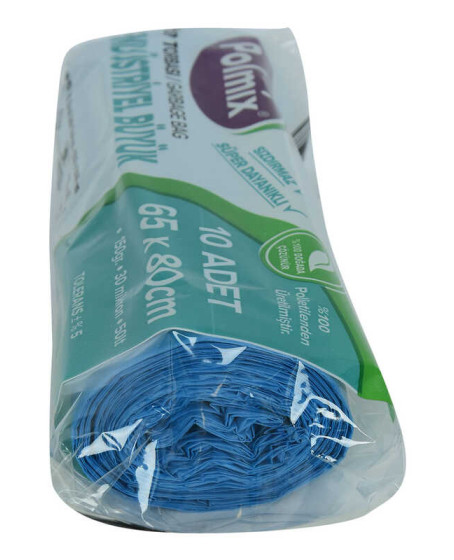 Çöp Torbası Büyük Boy 65x80Cm 150Gr 30Mikron 50Lt Mavi Rulo 10 Adet Çöp Torbası Büyük Boy 65x80Cm 150Gr 30Mikron 50Lt Mavi Rulo 10 Adet
