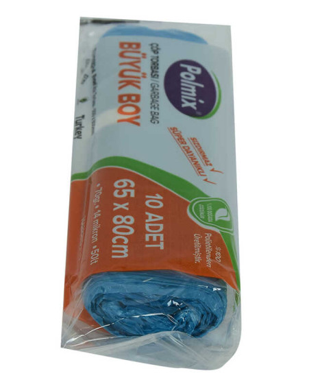 Çöp Torbası Büyük Boy 65x80Cm 70Gr 14Mikron 50Lt Mavi Rulo 10 Adet Çöp Torbası Büyük Boy 65x80Cm 70Gr 14Mikron 50Lt Mavi Rulo 10 Adet