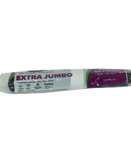 Çöp Torbası Extra Jumbo Boy 80x110Cm 300Gr 39Mikron 90Lt Siyah Rulo 10 Adet Çöp Torbası Extra Jumbo Boy 80x110Cm 300Gr 39Mikron 90Lt Siyah Rulo 10 Adet