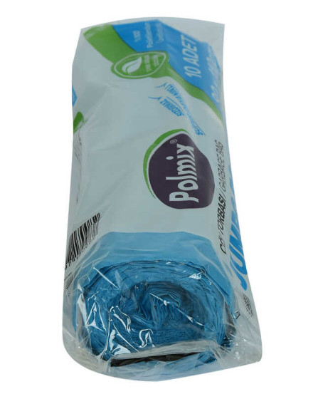 Çöp Torbası Jumbo Boy 80x110Cm 220Gr 27Mikron 90Lt Mavi Rulo 10 Adet
