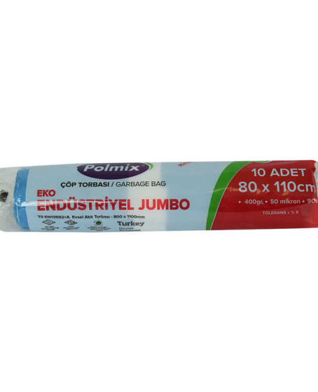 Çöp Torbası Jumbo Boy 80x110Cm 400Gr 50Mikron 90Lt Mavi Rulo 10 Adet Çöp Torbası Jumbo Boy 80x110Cm 400Gr 50Mikron 90Lt Mavi Rulo 10 Adet
