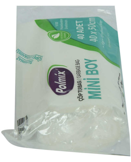 Çöp Torbası Mini Boy 40x50Cm 70Gr 12Mikron 10Lt Şeffaf Rulo 40 Adet