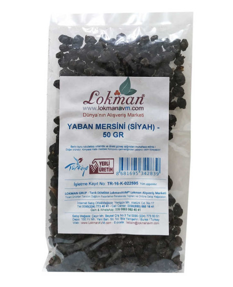 Doğal Acı Yaban Mersini Siyah 50 Gr Paket